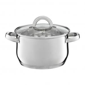 Кастрюля для приготовления пищи, индукционная стеклянная крышка, универсальная кастрюля, кастрюля для консервирования, кастрюля для супа, 1,9 л/16 см AMBITION