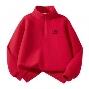 Детский свитшот с воротником стойкой WARRIOR, [fleece-linedкрасныйh bone silicone k