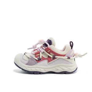 Детские кроссовки Dual Network Skateboard Shoes в стиле лайфстайл бело-серые Jeep, розовый