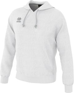 Худи унисекс ERREA (WARREN 3.0) с вышитым логотипом на груди, ребристыми рукавами, ребристым низом и капюшоном на шнуровке, белый