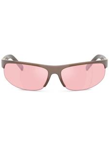 Солнцезащитные очки Miu Miu Eyewear в овальной оправе, коричневый