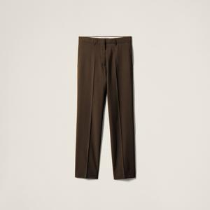 Брюки из тончайшей шерсти MIU MIU, торфяной коричневый