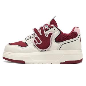 LEXON Кроссовки для скейтбординга с низким верхом, устойчивые к истиранию, амортизирующие, с поддержкой баланса, женские, бежево-красные