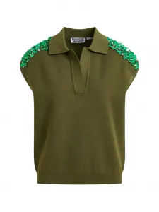 Рубашка поло с бисером Essentiel Antwerp, зеленый