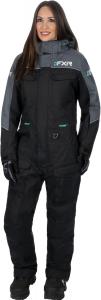 Женский монокостюм FXR Excursion, Black/Charcoal/Mint
