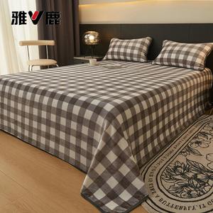 Yalu Комплект постельного белья из 3 предметов (простыня 200х230 см, 2 наволочки), флис, цвет Gray Large Grid