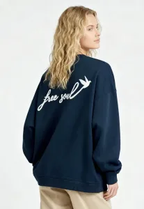 Вышитая толстовка унисекс большого размера Mira Paris, Dark Blue