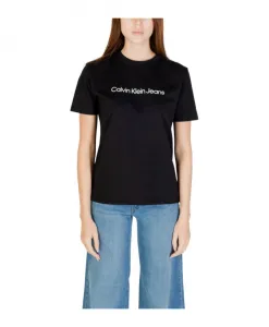 Черная хлопковая рубашка для женщин Calvin Klein Jeans, черный