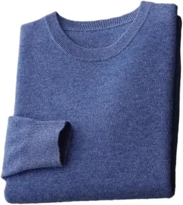 Мужской тонкий свитер из мериносовой шерсти с круглым вырезом Dndrdhfb