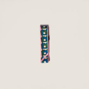 Узкий шелковый шарф с принтом MIU MIU, зеленый