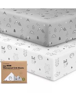 Водонепроницаемые простыни для кроватки для мальчиков и девочек, 2 шт. Простыня для детской кроватки, водонепроницаемые защитные простыни для матраса в кроватке Keababies, мультиколор