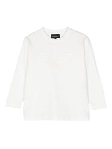 Emporio Armani Kids футболка с вышитым логотипом, белый