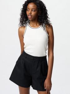 Топ с чашечками в рубчик Uniqlo, белый