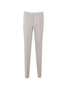 Брюки со складками Brunello Cucinelli, бежевый