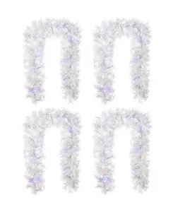 Новогодние гирлянды из хвои, украшенные снежным узором, набор из 4 штук Glitzhome, multi