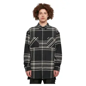 Рубашка с длинным рукавом Urban Classics Long Oversized Checked Summit, черный