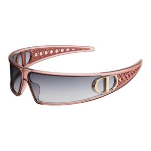 DIOR Полиамидные солнцезащитные очки с металлической оправой нестандартной формы, унисекс, розовые