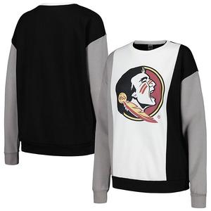 Женский свитшот Florida State Seminoles с вертикальным цветовым блоком в цветах white/black Unbranded