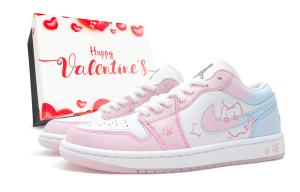 Кроссовки Air Jordan 1 Vintage Basketball Shoes Women's Low-top White/Pink/Blue, белый