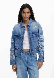 Джинсовая куртка с восточной вышивкой Desigual, Blue