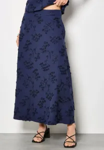 Длинная юбка с вышитым цветочным узором Apricot, Navy