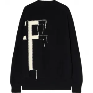 Свитер с интарсией с круглым вырезом OFF-WHITE, черный