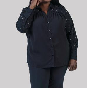 Рубашка на пуговицах Constellation плюс размера в цвете черный оникс Nic + Zoe