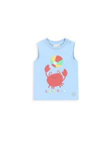 Футболка без рукавов синего цвета Coccodrillo