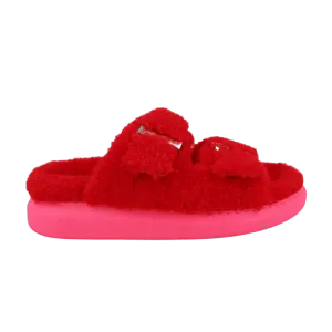 Шлепанцы Alexander McQueen Wmns Oversized Hybrid Slide 'Shearling Red Pink', красный