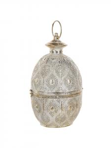 Beliani Фонарь AMORGOS золотисто-белого цвета - (Ш) 19 x (В) 34 x (Д) 19 см