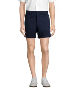 Мужские немнущиеся шорты-чинос Comfort Waist Plain Front длиной 6" Lands' End, черный