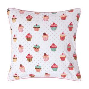 Наволочка Homescapes aus Baumwolle mit Cupcakes, 60x1x60 см цвет rosa/grün/gelb/weiß