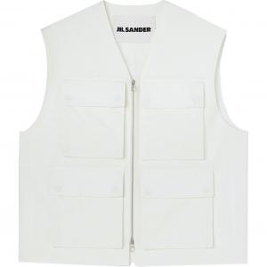 JIL SANDER Карго жилет на молнии, Ecru