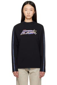 Coperni Черная футболка с длинными рукавами и надписью