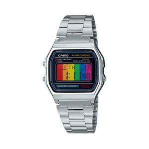 Кварцевые часы унисекс с многоцветным циферблатом на стальном браслете CASIO