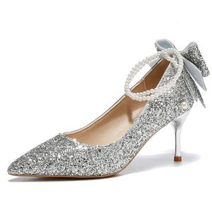 Medd Тонкие туфли на высоком каблуке для женщин Silver