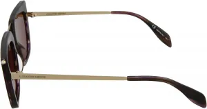 Солнцезащитные очки Alexander McQueen AM0169S 005, фиолетовая оправа цвета «гавана», золотистый корпус, бордовые линзы