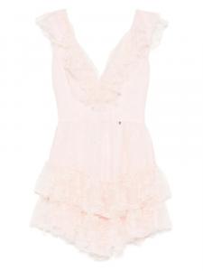 Кружевное мини-платье, украшенное стразами NISSA, розовый