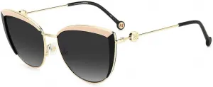 Солнцезащитные очки Carolina Herrera HER 0112/S золотисто-черно-темно-серые, размер 58/17/145, женские, Dx9o/9o Dark Grey Shaded