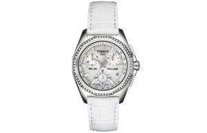 Кварцевые женские часы TISSOT 33 мм, серебристый циферблат, корпус из нержавеющей стали, кожаный ремешок