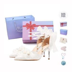 Take the Qin Туфли-лодочки на тонком каблуке 6 см с жемчужным покрытием в подарочной упаковке, цвет Pearl White[Gift Box Set](Gift Included)