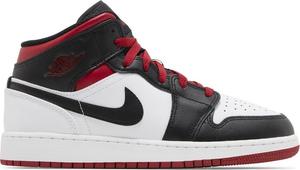 Кроссовки Air Jordan 1 Mid GS 'Gym Red Black Toe', черный
