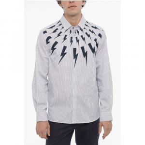 Двухцветная хлопковая рубашка Neil Barrett, Bicolor