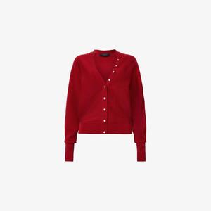Кардиган Allsaints Honor с V-образным вырезом и длинными рукавами, красный