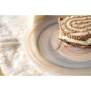 Обеденная тарелка Тарелка ALABASTRO, набор из 2 шт. из отлитого стекла из белого алебастра Leonardo, бежевый/серый/черный/коричневый