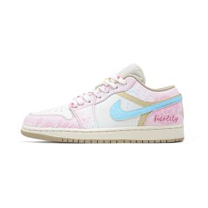 Jordan Кроссовки Air 1 Abrasion Resistant Low top Vintage Basketball Shoes Unisex Pink
