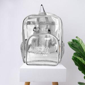 Лондон Париж Нью-Йорк Милан с принтом названий городов прозрачный рюкзак FASHNZFAB, серебряный