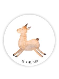 Mr. & Mrs. Panda Белый магнит на холодильник с изображением прыгающей ламы без слов