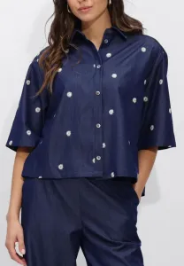 Блузка isa с блестящими пуговицами Nukus, Navy