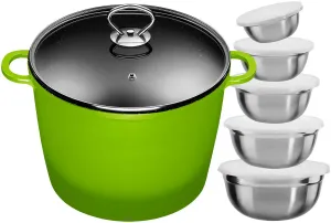 Кастрюля King с комплектом мисок, зеленый